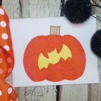Reverse Applique Pumpkin with Bat